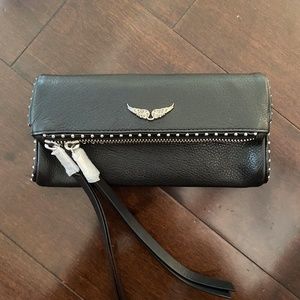 NWT Zadig & Voltaire Black Studded Clutch